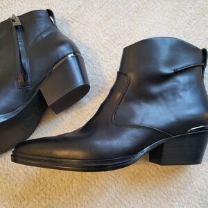 SARTO By Franco Sarto Black Leather Ankle Boots